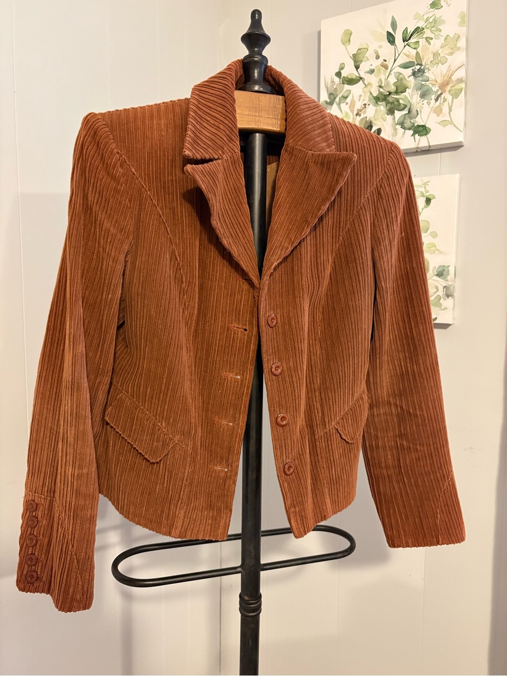Women's Rust Corduroy Blazer Jacket